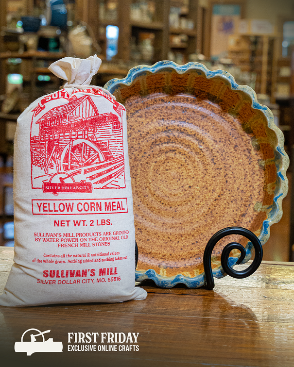 Cobbler Dish with Yellow Corn Meal Silver Dollar City